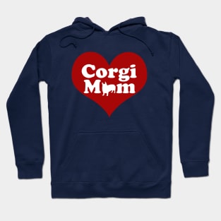 Pretty Corgi Mom Pink Heart Hoodie